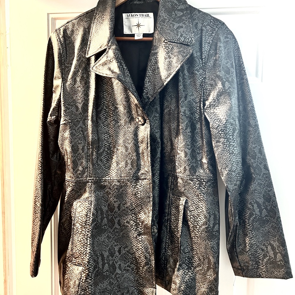 Sporty jacket.  Faux leather